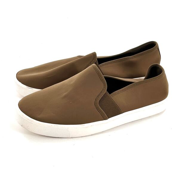 Vince Blair Slip On Sneaker 9.5 NWOT Deep Olive Tan Brown Comfort Womens - Picture 1 of 5